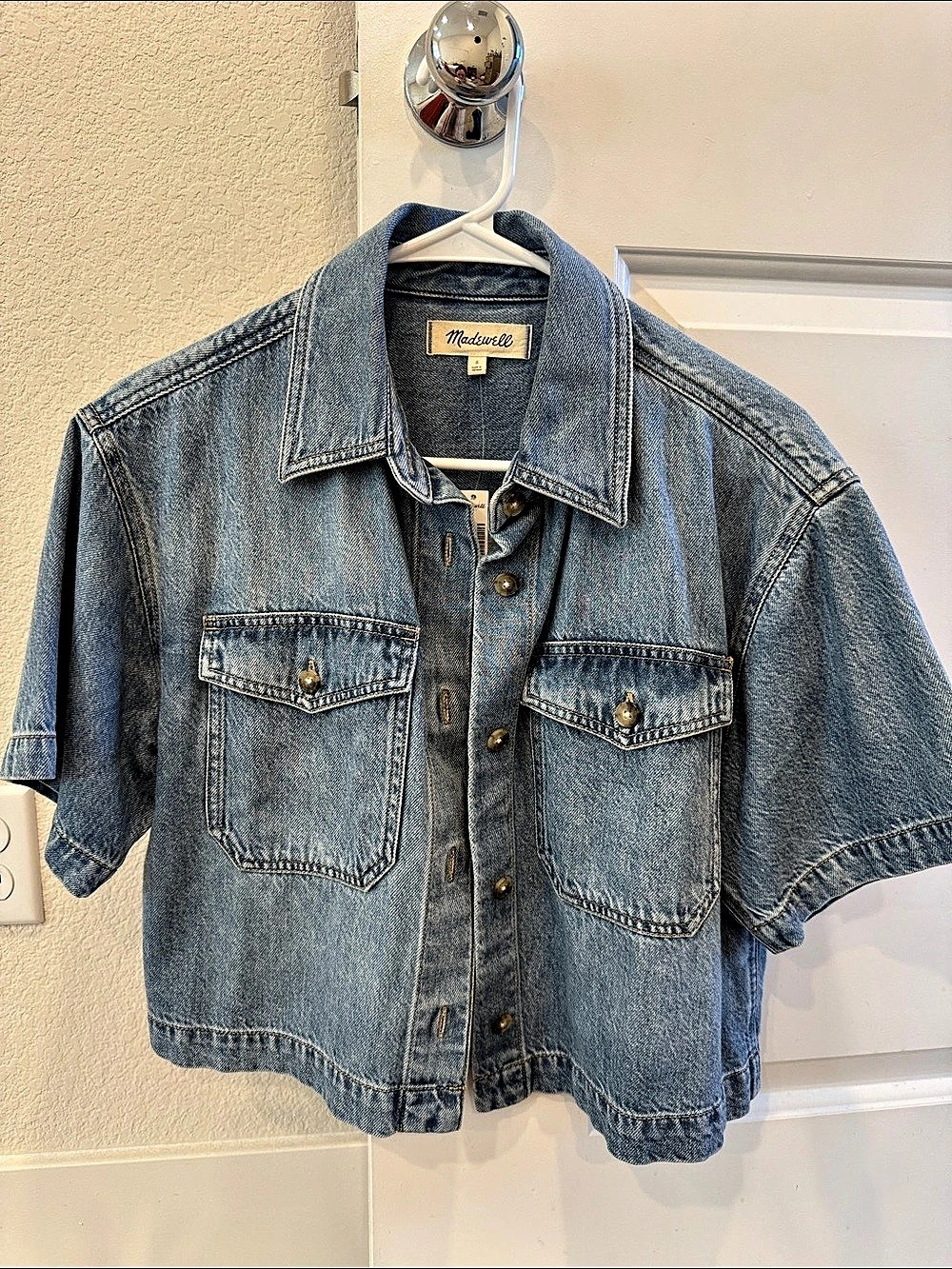 Madewell Denim Short-Sleeve Jacket in Blue Size Small NWT